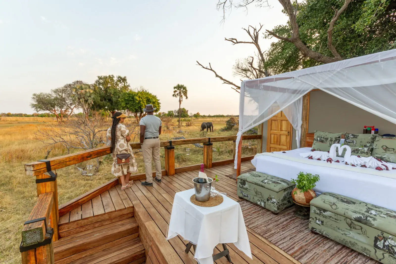 Sleep-out deck at Camp Okavango