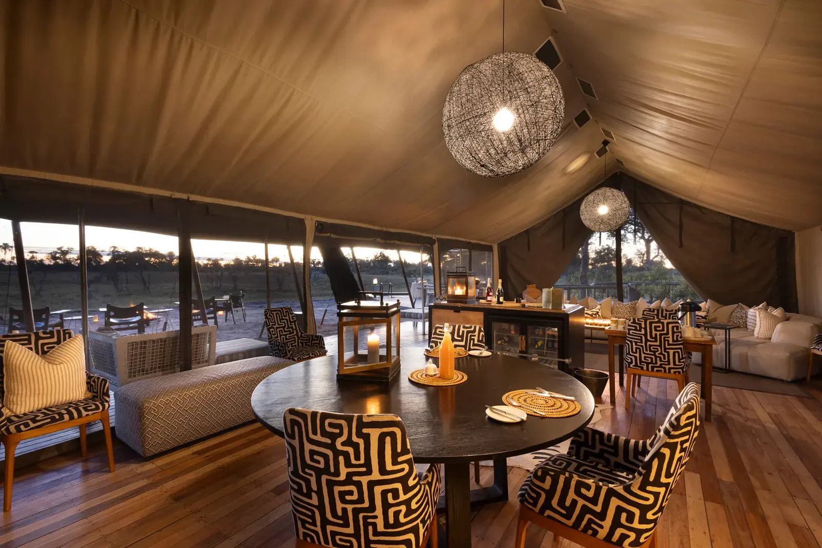 Main tent at Gomoti Plains Camp