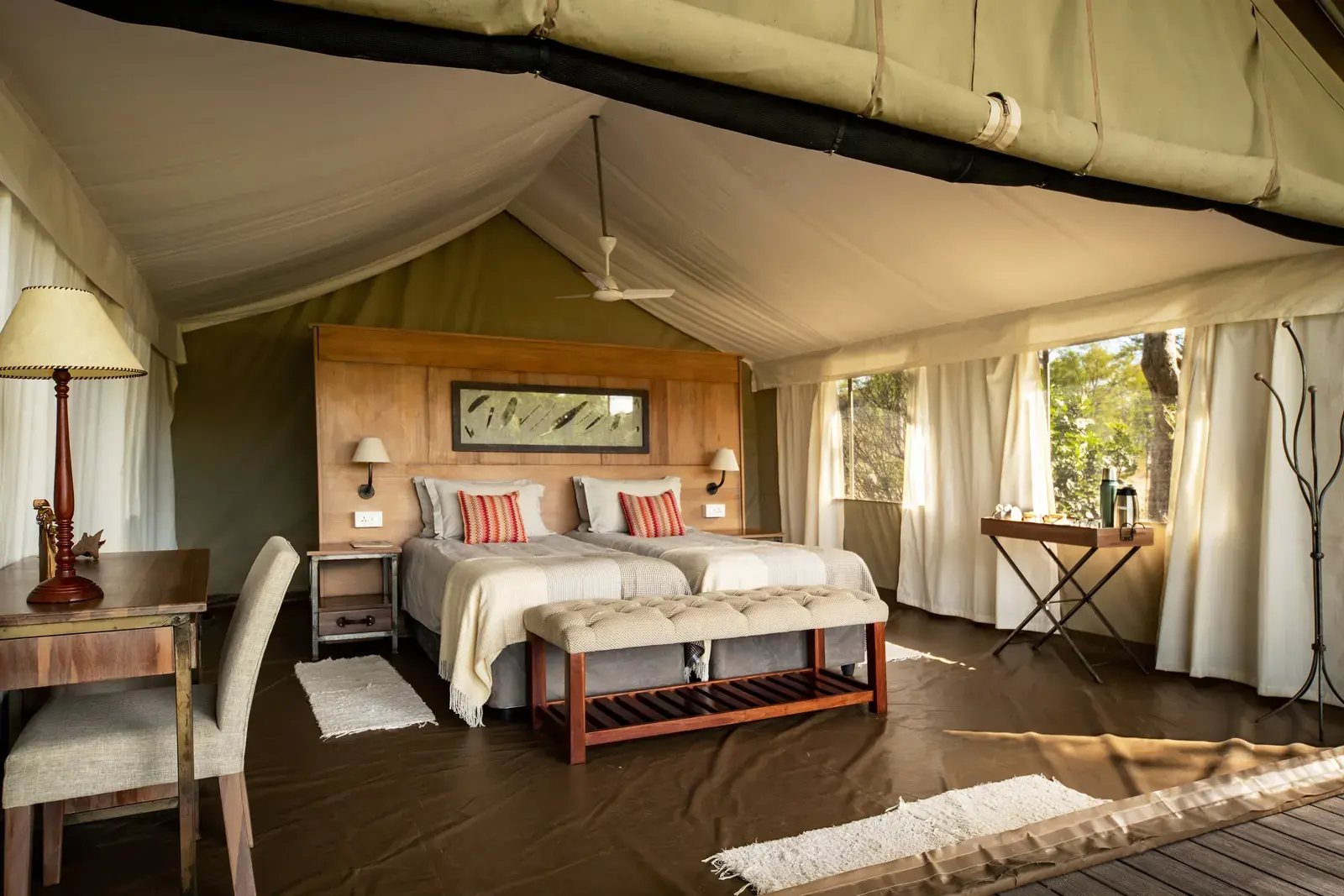 Twin tent at Ingwe Pan Camp