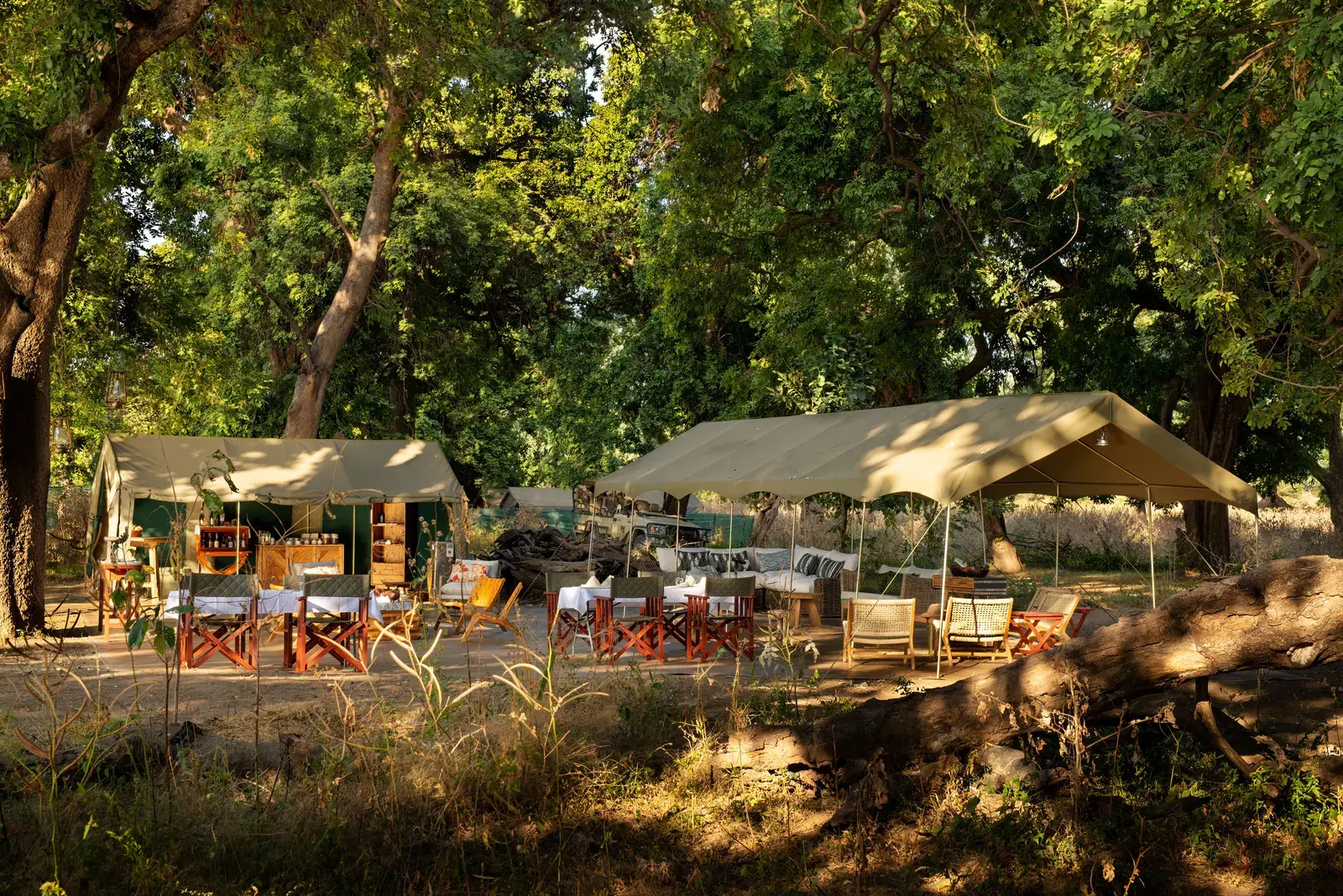 Dining and lounge area at Mana River Camp