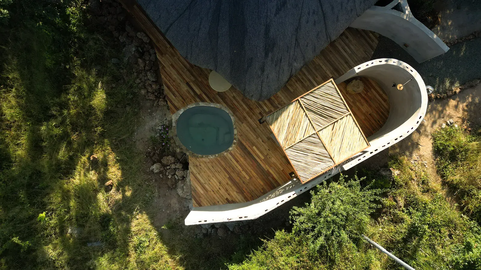 Suite deck with a private plunge pool at Ngoma Safari Lodge
