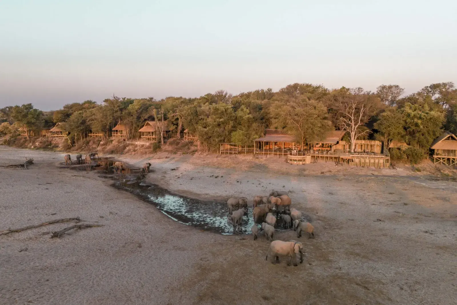 Aerial view of Savute Safari Lodge