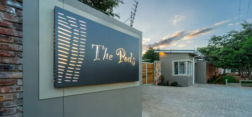 The Pods sign at the entrance, Victoria Falls