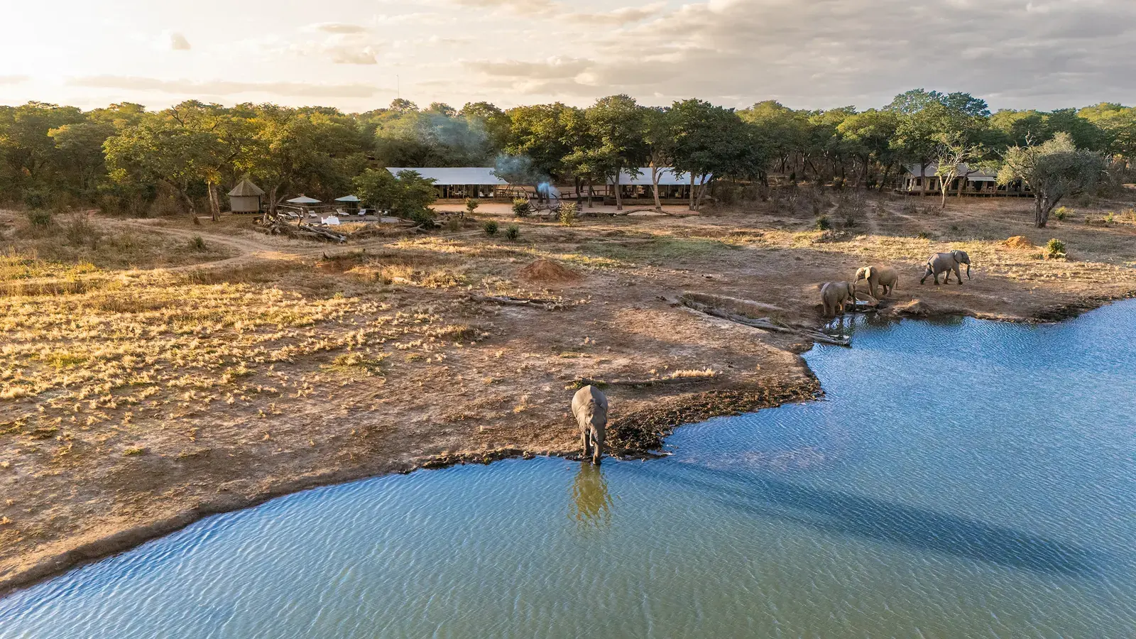 Aerial view of Verney's Camp in Hwange National Park