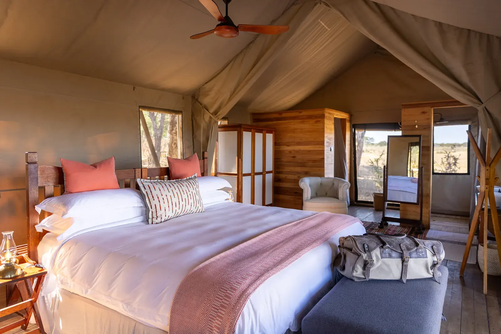 Tent bedroom at Verney's Camp