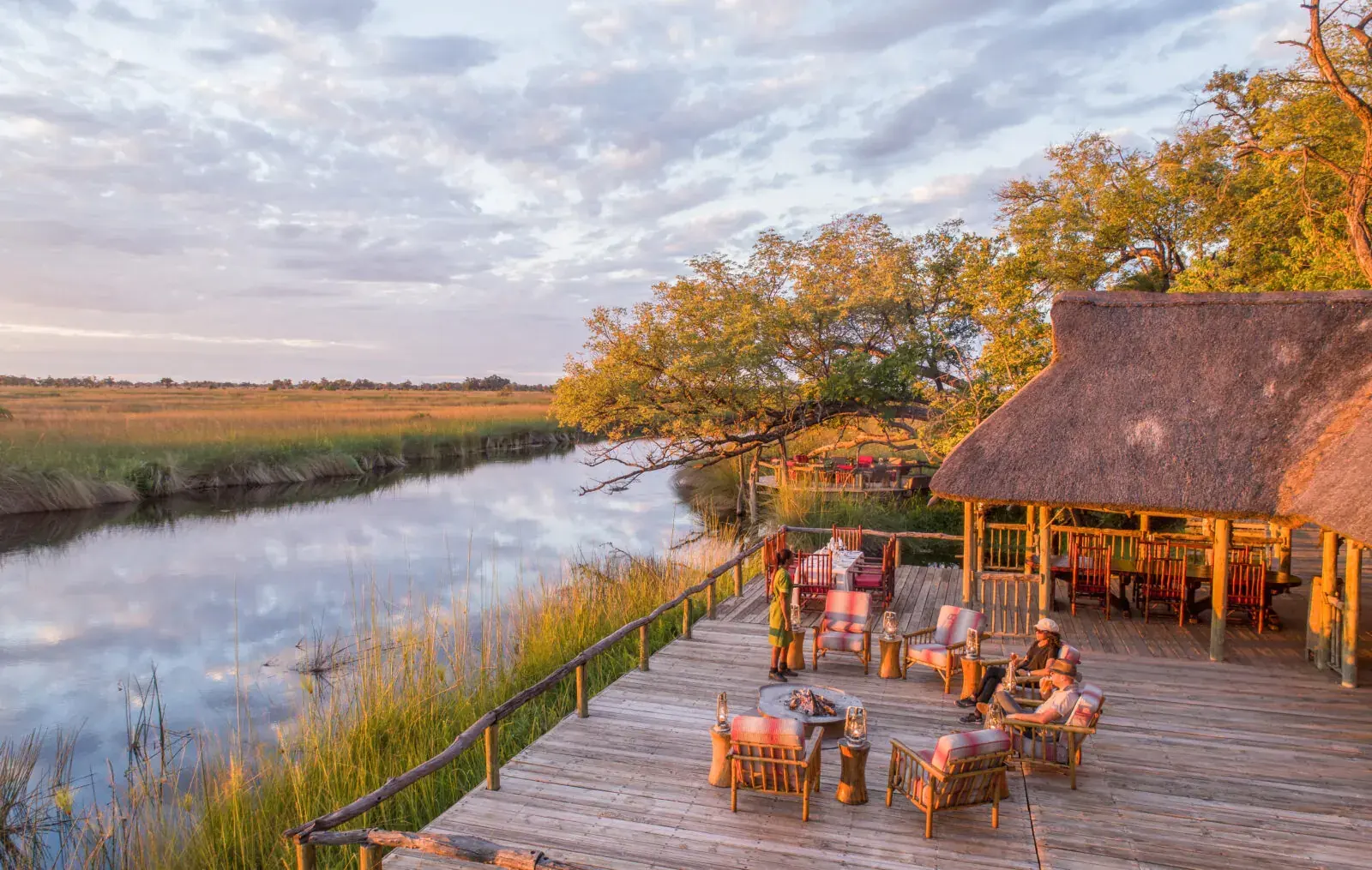 Deck over the lagoon at Camp Xakanaxa