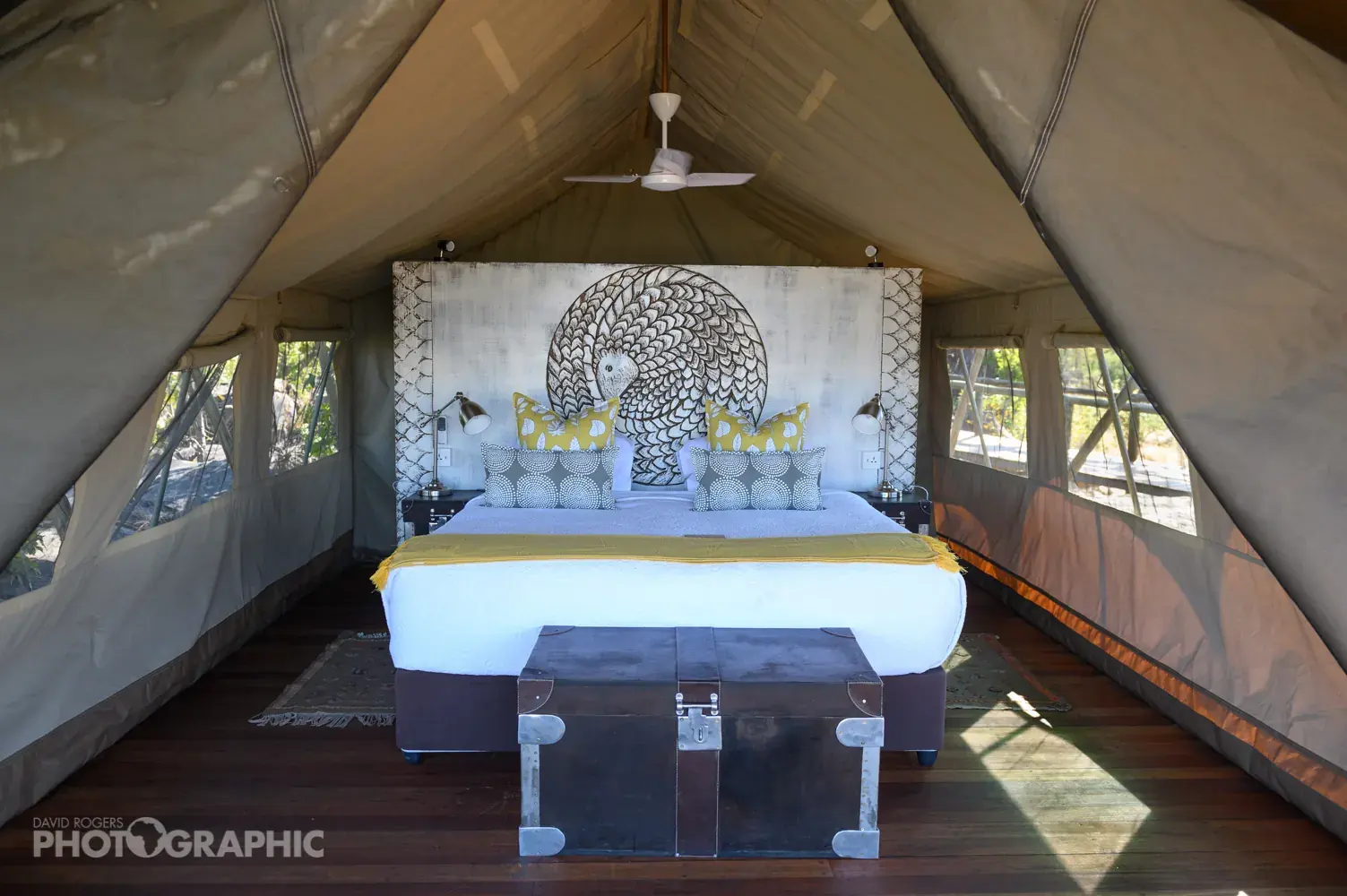 Tent with a double bed at Deteema Springs Camp