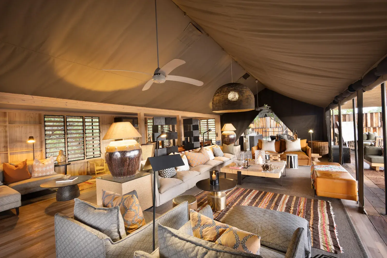 Main tent lounge at Kiri Camp