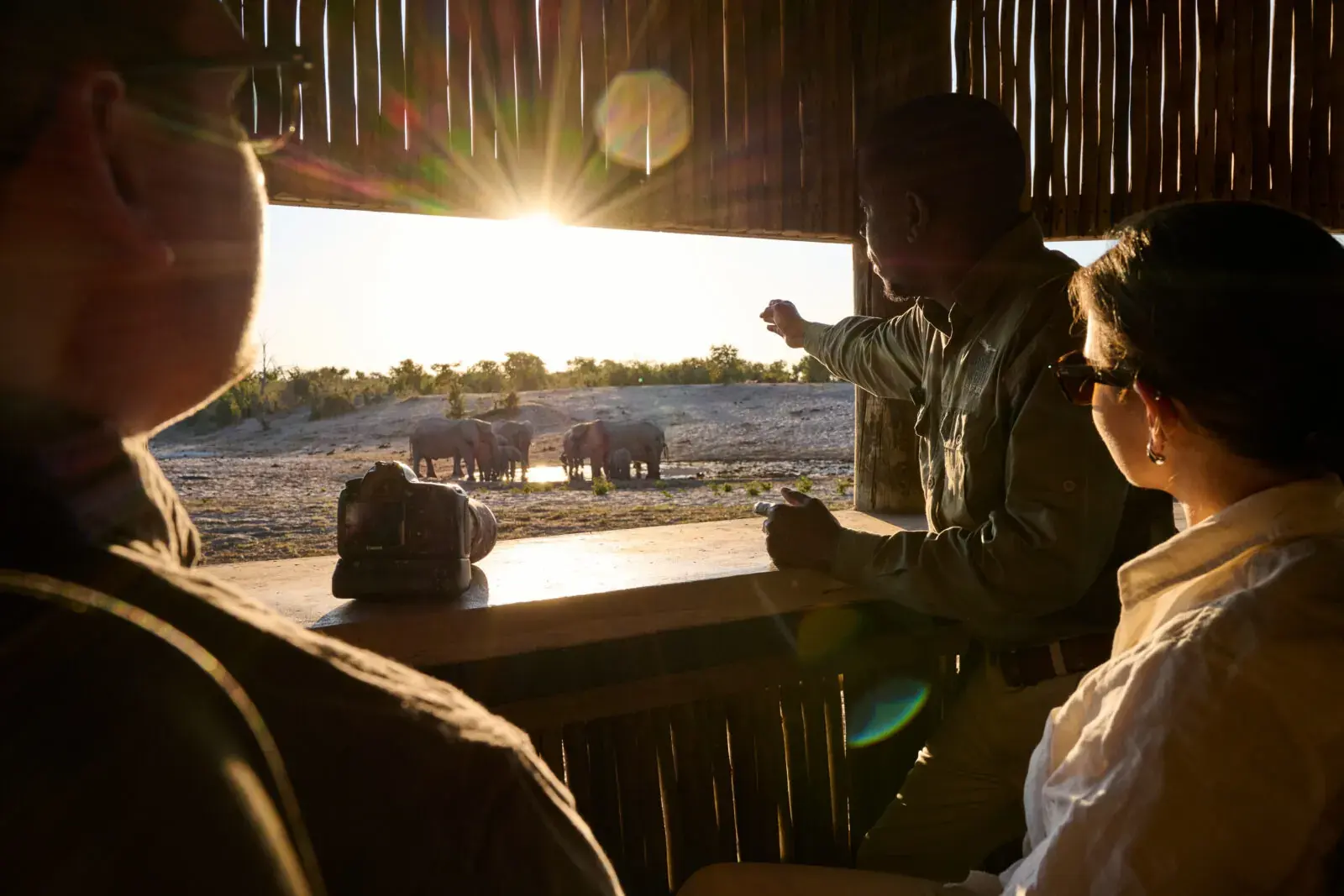 Photographic hide at Savute Safari Lodge