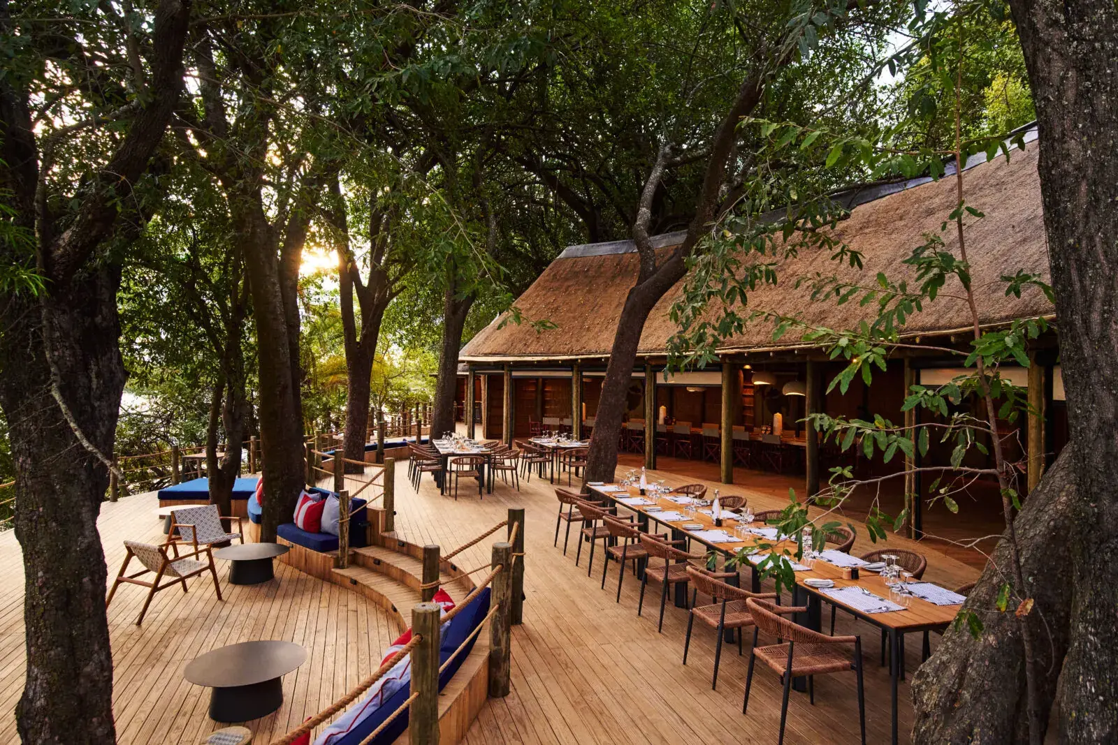 Main area at Xugana Island Lodge